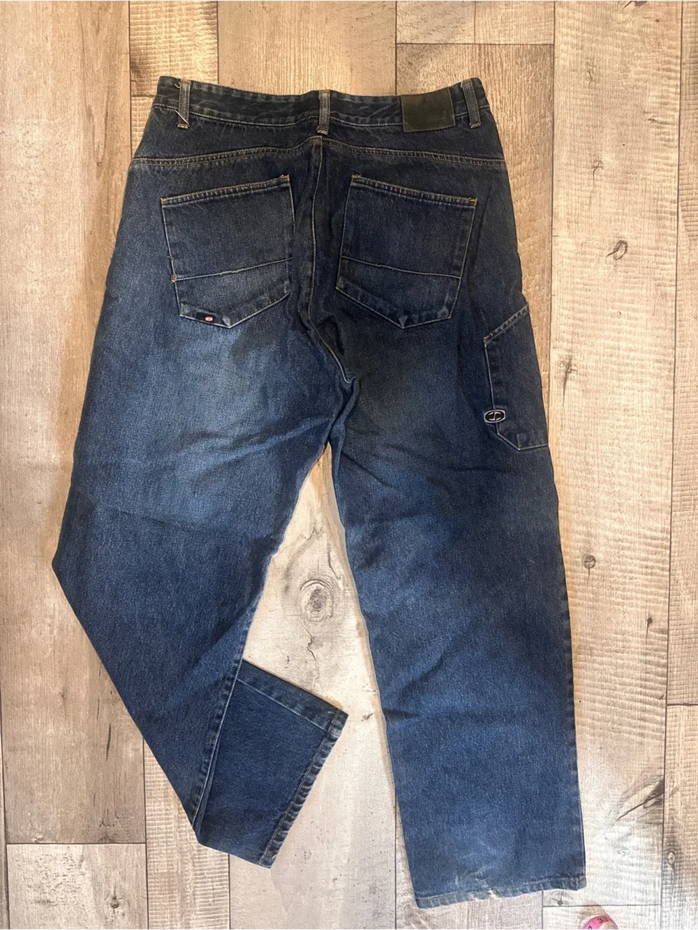 Wide Leg Men's Dark Blue Denim Jeans
